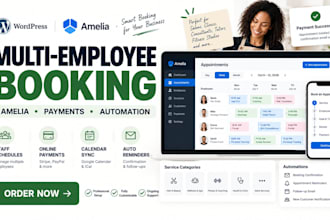 setup wordpress multiple employee booking with amelia for payment automation