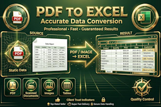 convert PDF, scanned documents and images to excel