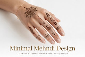 create 5 modern minimalist bridal henna mehndi tattoo designs