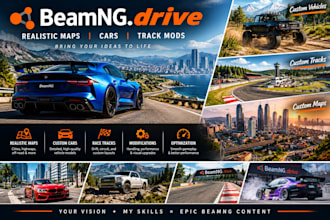 build realistic beamng maps, cars, and track mods
