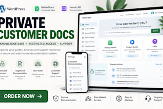 build wordpress restricted documentation for customer support and documentation