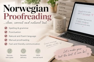 proofread and edit your norwegian text manually