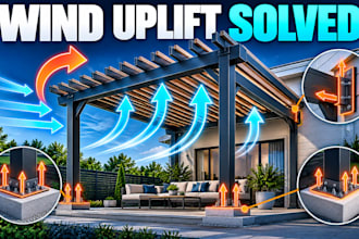 calculate pergola wind uplift and anchorage loads