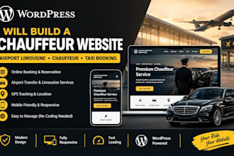 build chauffeur website, airport limousine chauffeur, and taxi booking website