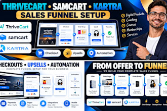 build thrivecart funnel samcart funnel kartra sales funnel website