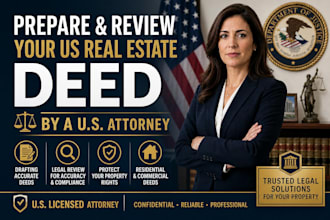 prepare and review your US real estate deed as an attorney