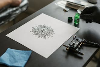 create unique custom tattoo any tattoo design, tattoo artist