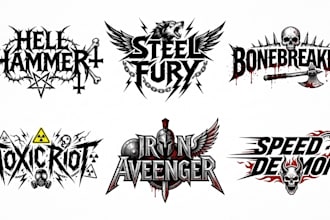 design heavy metal, thrash metal and speed metal logo