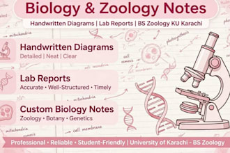 create aesthetic biology and zoology handwritten notes