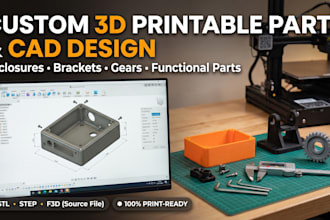 design custom 3d printable parts, enclosures, and functional models
