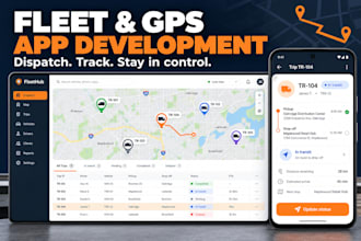 develop fleet management app, gps tracking software, truck dispatch app, saas