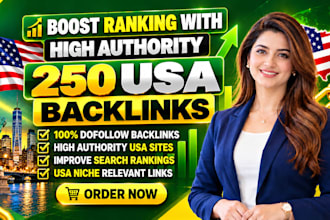 provide 250 premium usa backlinks to boost online presence