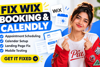 fix wix booking, appointment scheduling, calendar, calendly, wix landing page