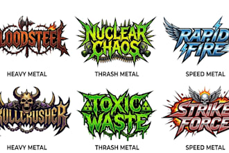 design heavy metal, thrash metal and speed metal logo