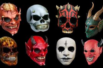 do 3d halloween mask, helmet, 3d cosplay mask, halloween mask for 3d printing