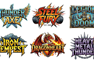 design heavy metal, power metal and speed metal logo