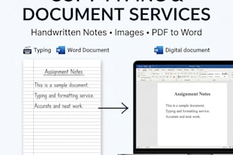 do copy typing from handwritten notes and PDF