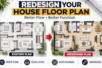 redesign your existing house floor plan for better space flow and functionality