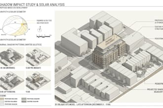 create 3d shadow map and sun study for architectural projects