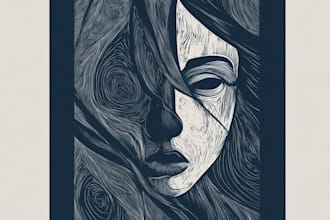 create a true woodcut or linocut illustration