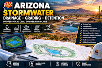 design arizona stormwater drainage grading and detention plans