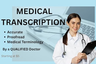 professionally transcribe medical audio