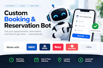 make appointment bot, booking bot resy bot reservation bot uk driving test bot