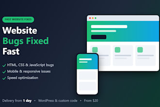 fix website bugs, CSS issues and speed up your website