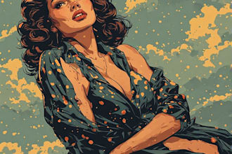 create elegant and playful pin up girl artwork