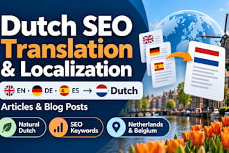 translate and localize SEO articles and blog posts into dutch