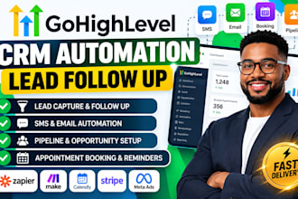 setup gohighlevel crm lead follow up workflow automation and leads pipeline sms