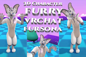 create 3d character model, vrchat avatar, furry nsfw avatar, fursona 3d model