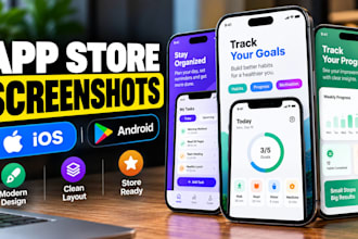 design app store screenshots for ios and google play