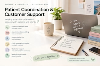 provide patient coordination appointment scheduling and customer support