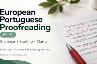 proofread and edit your european portuguese text
