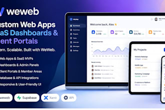 build your weweb web app, saas dashboard, or client portal