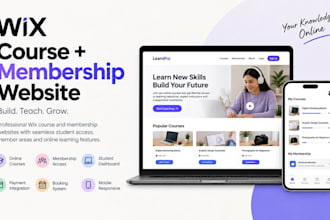wix course membership website lms online learning portal student dashboard setup