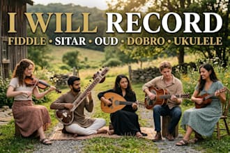 record irish fiddle, sitar, oud, dobro, ukulele for your song