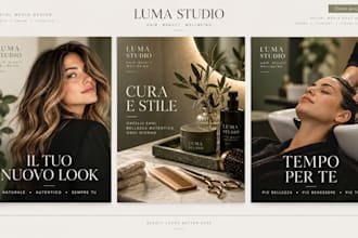 design branded social media posts for beauty salons and hair stylists