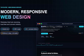 design and develop a modern responsive website in 3d effects