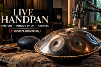 record live handpan, tongue drum, kalimba, and ambient percussion
