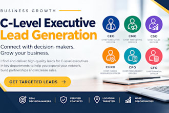 c level executive marketing sales HR procurement finance manager lead generation