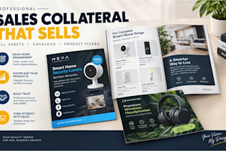 design product catalog, sell sheet, sales flyer and line sheet