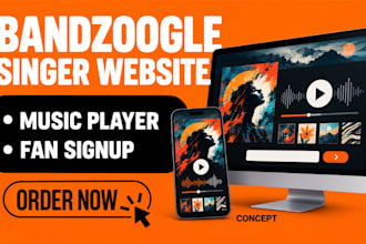 design a bandzoogle musician website for singers and songwriters