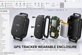 gps tracker wearable pcb enclosure iot device solidworks fusion360 3d cad design