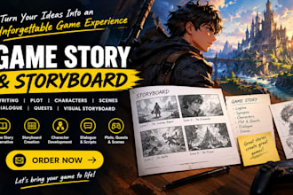 write game stories, scripts, plots, and professional storyboards