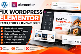 fix wordpress elementor header, footer and template issues