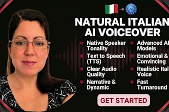 create an italian ai voiceover, text to speech and narration