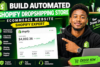 build automated shopify dropshipping store ecommerce website shopify expert