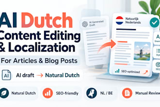 edit and localize ai generated dutch articles and blogs